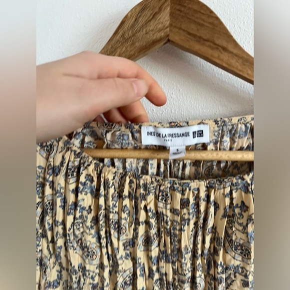 ines de la fressange x Uniqlo Yellow Floral Pleated Dress, size small - Picture 3 of 4